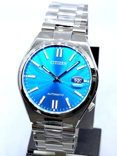Pre-owned Citizen X Pantone Glowing Blue Automatic Stainless Steel Men's Watch Nj0158-89l