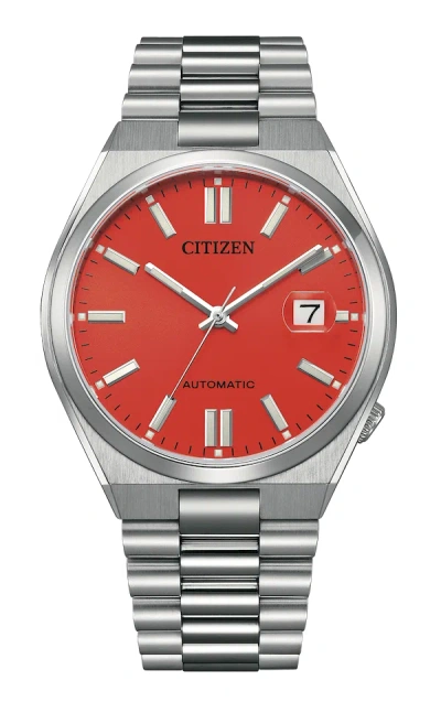 Pre-owned Citizen X Pantone Le 1999pcs Blazing Red Automatic Sapphire Watch Nj0158-89w