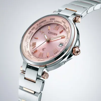 Pre-owned Citizen Xc Ec1014-65w Basic Collection Eco-drive Radio Solar Analog Watch 29mm