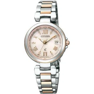 Pre-owned Citizen Xc Ec1034-59w Ladies Watch Happy Flight Eco-drive Radio From Japan