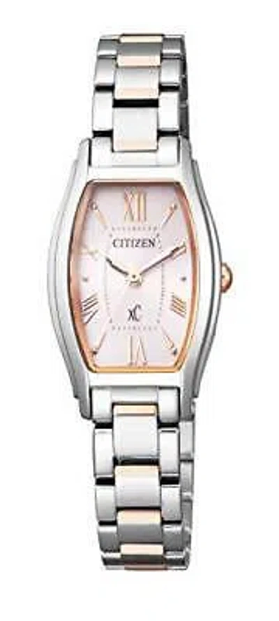 Pre-owned Citizen Xc Ew5544-51w Eco-drive Solor Gold X Silver Watch Women's