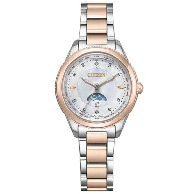 Pre-owned Citizen Xc Floret Diamond Ee1007-67w White Eco-drive Women's Watch In Box