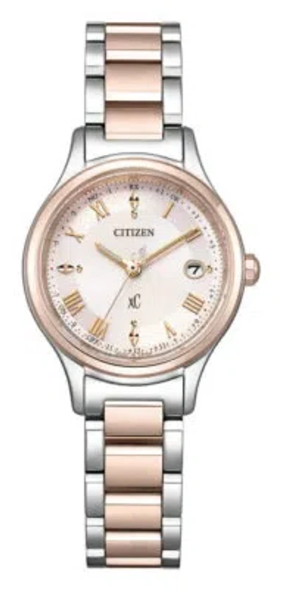 Pre-owned Citizen Xc Hikari Collection Es9496-64w Beige Titanium Women's Watch In Box