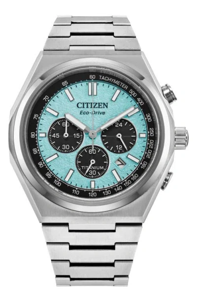 CITIZEN CITIZEN ZENSHIN CHRONOGRAPH SUPER TITANIUM™ BRACELET WATCH, 42.5MM