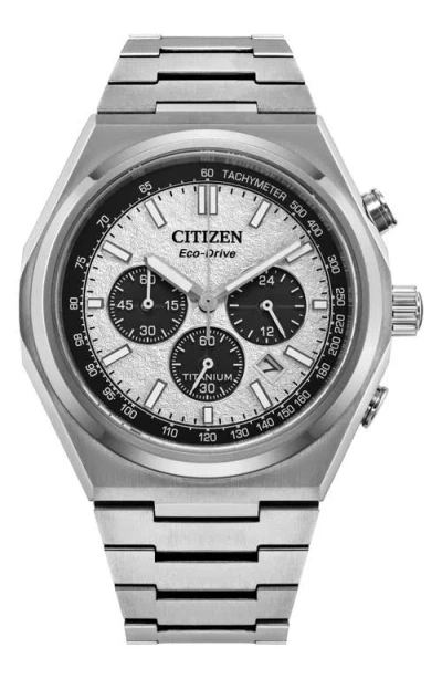 Citizen Mens Chronograph Silver Tone Bracelet Watch Ca4610-85a
