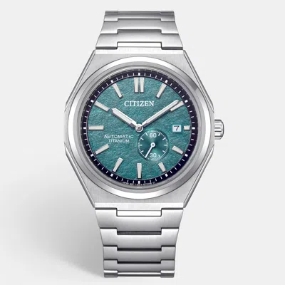 Pre-owned Citizen Zenshin Green Dial Duratect / Super Titanium Men's Wristwatch 40.50 Mm In Grey