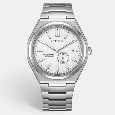 Pre-owned Citizen Zenshin Nj0180-80a Silver Dial Duratect / Super Titanium Men's Wristwatch 40.50 Mm In Grey