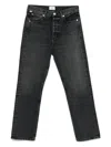 Citizen Of Humanity Black Emery Relaxed Cropped Jeans In Black