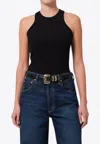 Citizens Of Humanity Akira Ribbed Stretch Tank Top In Black In Black