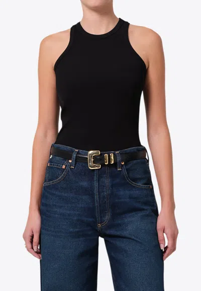 Citizens Of Humanity Akira Ribbed Tank Top In Black