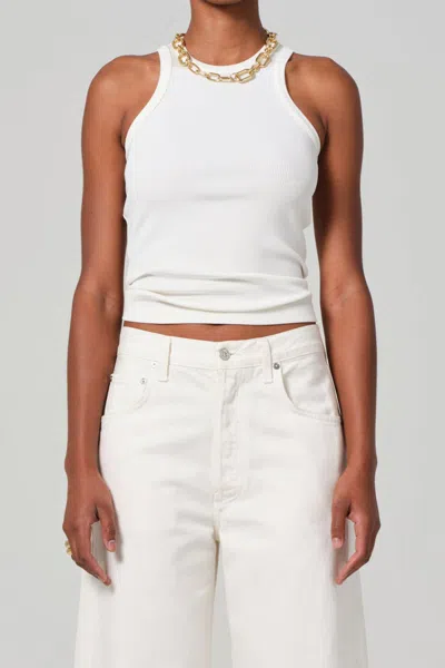 Citizens Of Humanity Akira Ribbed Tank Top In White
