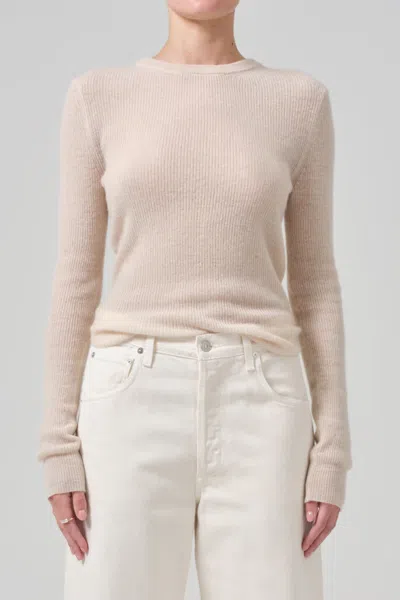 Citizen Of Humanity Alessia Crewneck Sweater In Cream