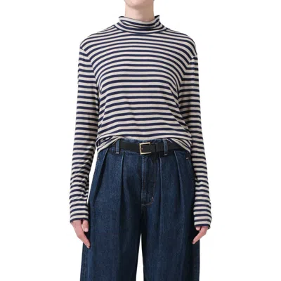 Citizen Of Humanity Citizens Of Humanity Alexandra Turtleneck Top In Navy Stripe