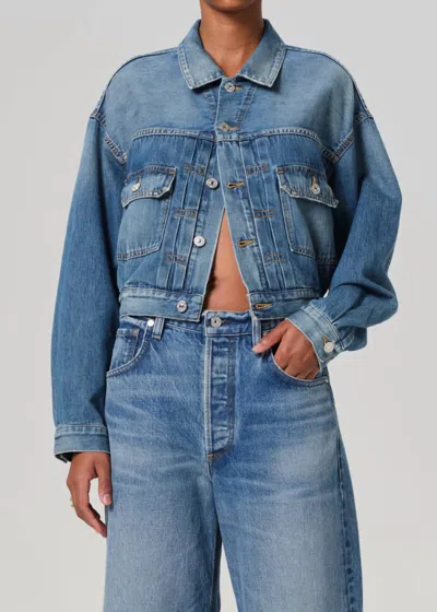 Citizen Of Humanity Alma Jean Jacket In Darvi In Blue