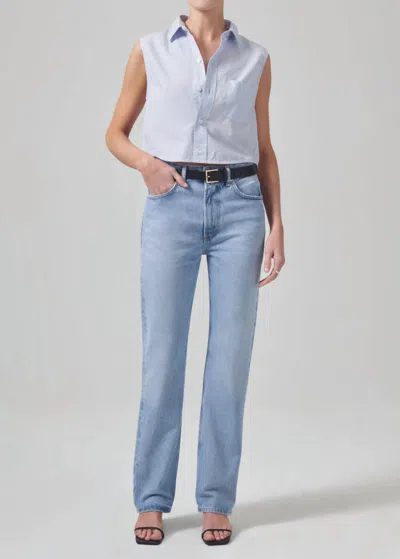 Citizen Of Humanity Florence Wide Straight In Scout In Light Vintage Indigo In Dakota