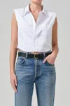 Citizens Of Humanity Anders Sleeveless With Shoulder Pads In White