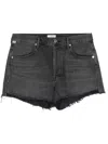 Citizen Of Humanity Annabelle Raw-cut Denim Shorts In Black