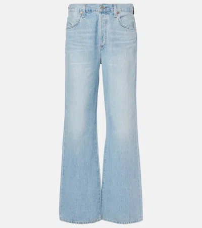 Citizen Of Humanity Beverly Mid-rise Wide-leg Jeans In Blue