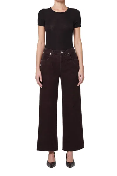 Citizens Of Humanity Annina High Rise Wide Leg Pants In Clove In Clove Dk Brown