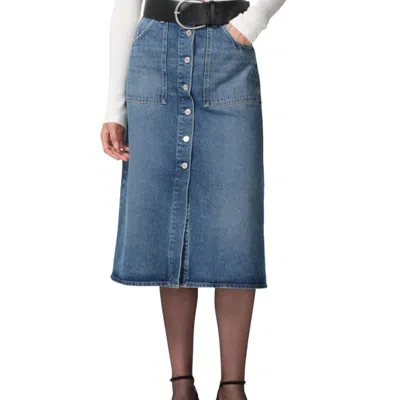 Citizens Of Humanity Anouk Denim Midi Skirt In Blue