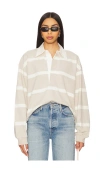 Citizen Of Humanity Aris Rugby Top In Sandatlas Pashmina Stripe In Beige