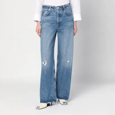 CITIZEN OF HUMANITY CITIZENS OF HUMANITY AYLA BAGGY BLUE RIPPED JEANS