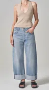 Citizen Of Humanity Ayla Baggy Cuffed Crop Jeans In Gemini In Blue
