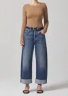 CITIZENS OF HUMANITY AYLA BAGGY CUFFED CROP PANTS IN BLUE