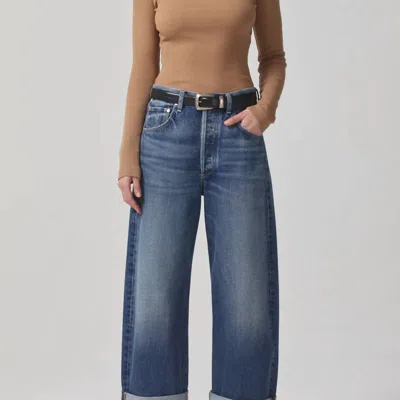 CITIZENS OF HUMANITY AYLA BAGGY CUFFED CROP PANTS IN BLUE