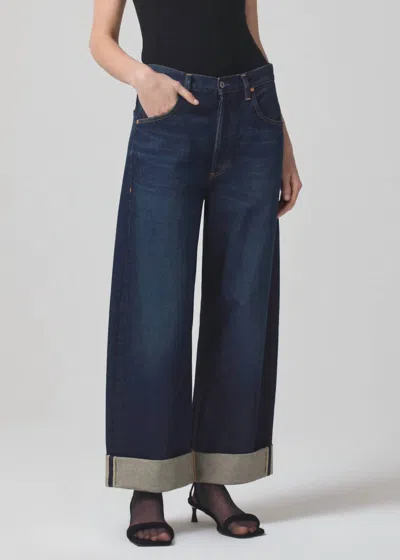 Citizens Of Humanity Ayla Baggy Cuffed Jeans In Bravo In Blue