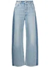 Citizen Of Humanity + Net Sustain Ayla Baggy Tuxedo High-rise Wide-leg Two-tone Organic Jeans In Blue
