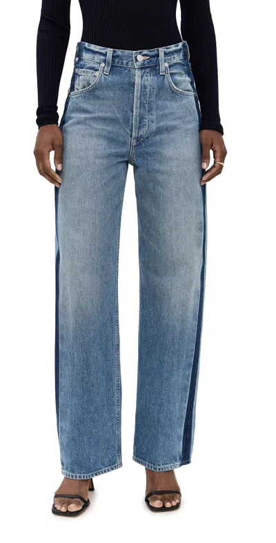 Citizen Of Humanity Ayla Baggy Jeans With Tuxedo Stripe Drome