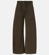 Citizen Of Humanity Womens Dark Olive (dk Green) Ayla Cargo Crop-leg Cotton Trousers In Green