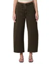 Citizens Of Humanity Ayla High Waist Crop Wide Leg Twill Utility Pants In Black