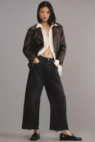 CITIZEN OF HUMANITY AYLA CROP RAW-HEM WIDE-LEG JEANS