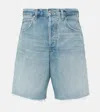 Citizen Of Humanity Citizens Of Humanity Ayla High Waist Raw Hem Cutoff Denim Bermuda Shorts In Blau