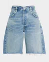 Citizen Of Humanity Citizens Of Humanity Ayla High Waist Raw Hem Cutoff Denim Bermuda Shorts In Babylonia
