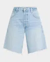 Citizen Of Humanity Citizens Of Humanity Ayla High Waist Raw Hem Cutoff Denim Bermuda Shorts In Bianca
