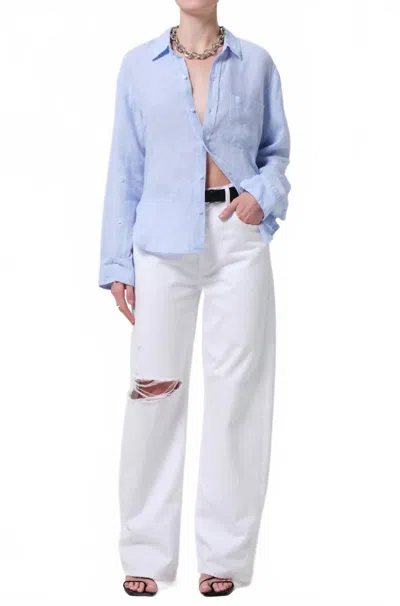 Citizen Of Humanity Ayla High Rise Baggy Pants In Zinc In Zinc (white)