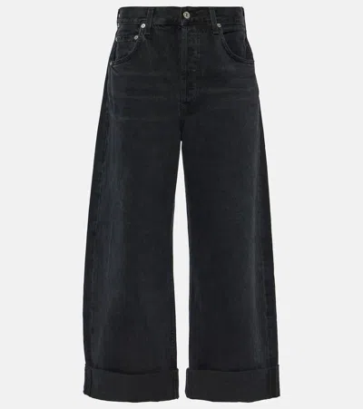 Citizens Of Humanity Paloma High-rise Wide-leg Jeans In Black