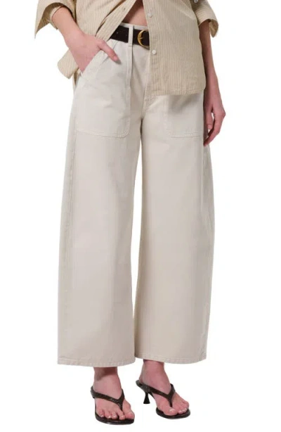 CITIZEN OF HUMANITY CITIZENS OF HUMANITY AYLA HIGH WAIST CROP WIDE LEG TWILL UTILITY PANTS