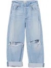 Citizens Of Humanity Ayla Ripped High Waist Baggy Wide Leg Jeans In Blau