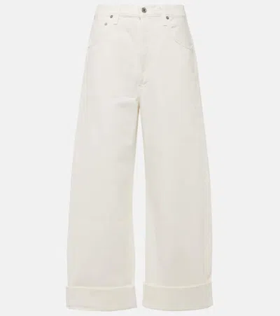 Citizens Of Humanity Ayla Mid-rise Wide-leg Jeans In White