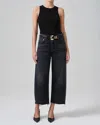 Citizens Of Humanity Ayla Raw Hem High Waist Baggy Ankle Wide Leg Jeans In Black