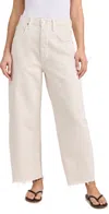 Citizen Of Humanity Ayla Raw Hem High Waist Baggy Crop Wide Leg Jeans In Almondette