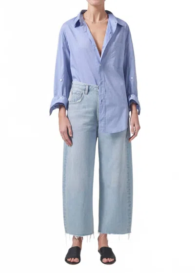 Citizens Of Humanity Ayla Raw Hem Crop Jeans In Freshwater In Blue
