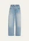 Citizen Of Humanity Ayla Cropped Frayed High-rise Wide-leg Jeans In Sodapop Md Ind