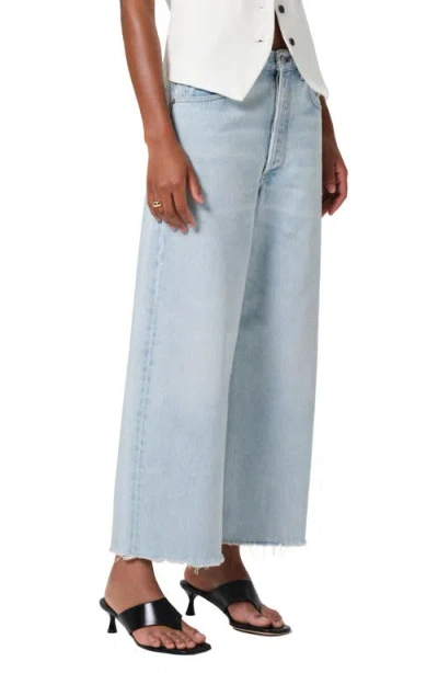 Citizens Of Humanity Ayla Raw Hem Crop Wide Leg Jeans In Sailor