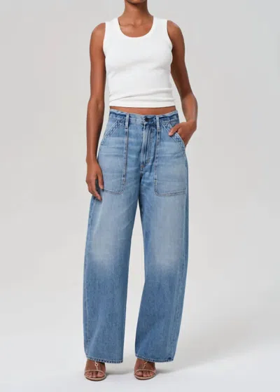 Citizen Of Humanity Ayla Relaxed Baggy Pants In Zenith In Blue