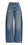 Citizen Of Humanity Ayla Cuffed Wide-leg Jeans In Blue